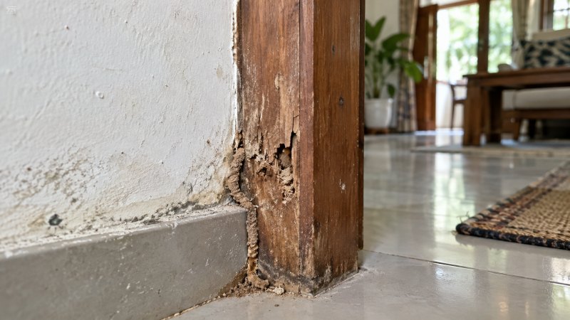 Tanda rumah terserang rayap pada bagian kayu dan dinding